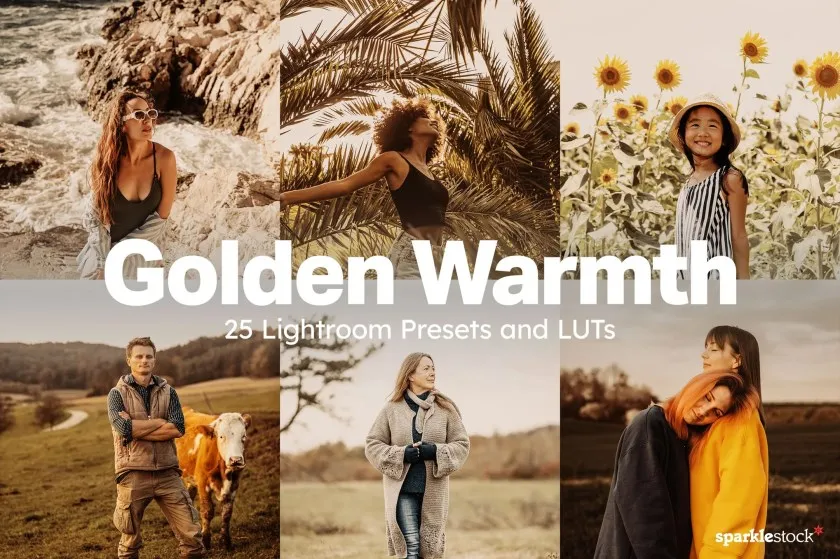 25个金色温暖金色复古胶片人像后期调色Lightroom预设及LUT预设 25 Golden Warmth Lightroom Presets and LUTs