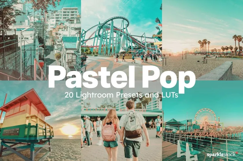 20款时尚流行淡雅清新粉彩人像Lightroom预设电影调色LUT预设 20 Pastel Pop Lightroom Presets