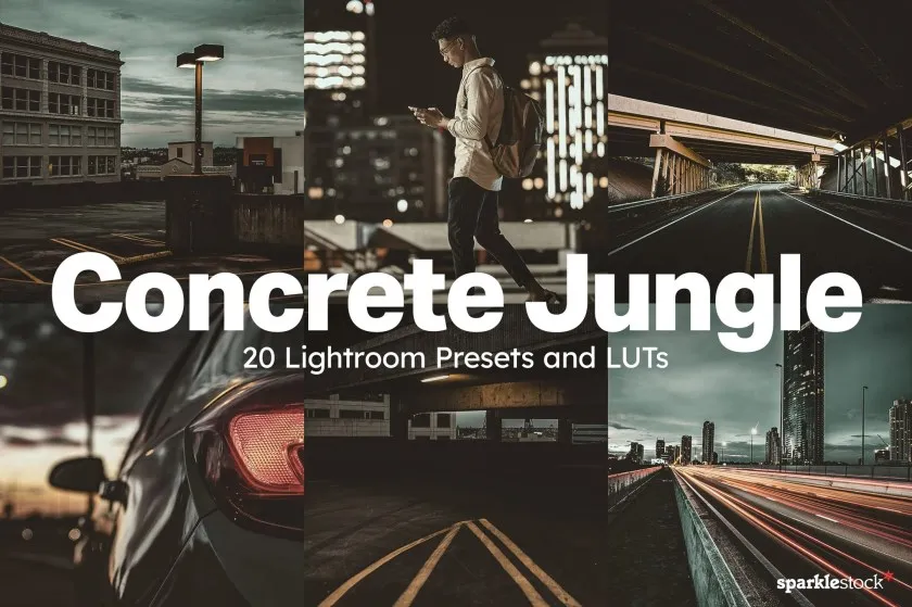 20个城市建筑风光摄影AI智能Lightroom预设和电影调色LUT预设 20 Concrete Jungle Lightroom Presets and LUTs