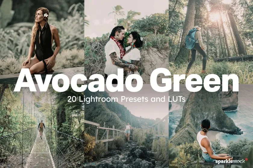 牛油果电影色调AI人工智能Lightroom预设及电影视频调色LUT预设 20 Avocado Green Lightroom Presets and LUTs