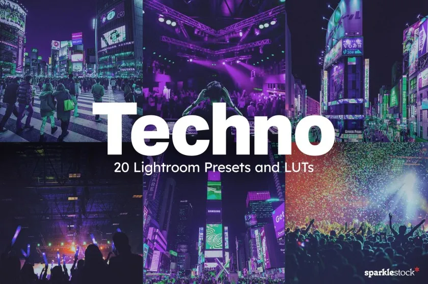 赛博朋克游戏风格AI人工智能Lightroom预设及视频调色LUT预设 20 Techno Lightroom Presets & LUTs