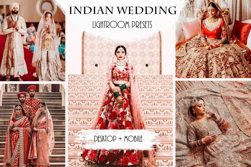 印度新娘电影婚礼Lightroom预设与移动LR预设 Indian Wedding Lightroom Presets