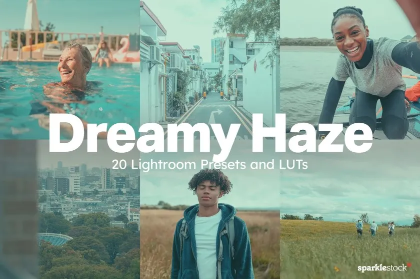 梦幻般电影色调AI人工智能Lightroom预设及电影视频调色LUT预设 20 Dreamy Haze Lightroom Presets and LUTs