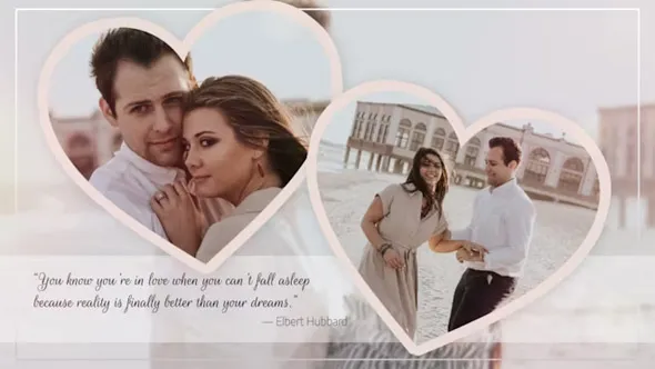 婚礼相册模板情人节幻灯片照片展示动画视频PR模板 Valentine's Day Slideshow