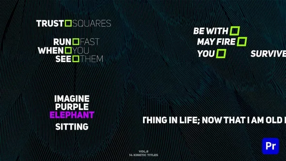 14个动力学标题多项目用途动画文本PR模板 14 Kinetic Titles | Premiere Pro