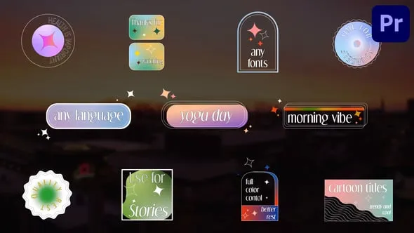 时尚多彩和复古的文本动画PR模板创意演示视频字幕标题动画PR模板 Creative Titles for Premiere Pro