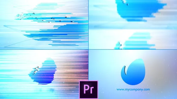 干净的公司LOGO故障拉伸标志动画高科技开场白PR模板 Clean Corporate Glitch Logo - Premiere Pro