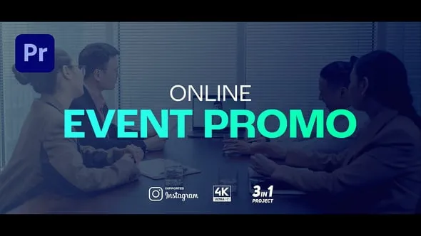 在线活动创意介绍展览宣传商务会议预告片PR模板 Online Event Promo