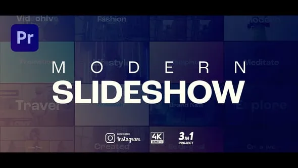 时尚动感视频商业广告创意介绍社交媒体宣传短片PR模板 Dynamic Slideshow