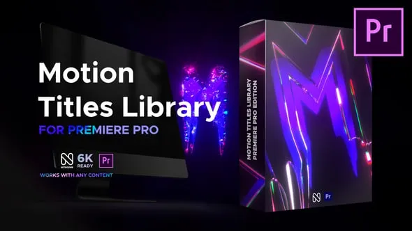 200种文字标题视频字幕动画故障科技赛博朋克PR模板预设 Motion Titles Library for Premiere Pro