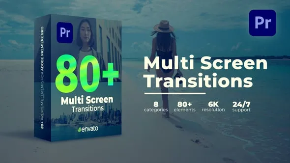 Multi Screen Transitions PR模板多屏幕显示过渡视频转场效果