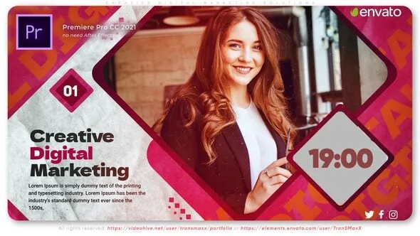 商务活动推广创意数字营销公司宣传片PR模板下载 Creative Digital Marketing Solutions