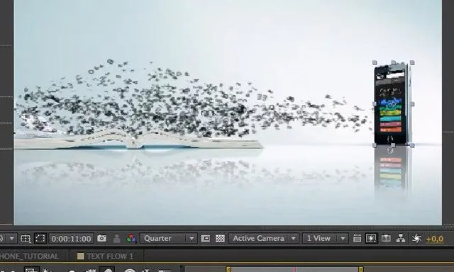AE粒子文字流入手机效果视频教程