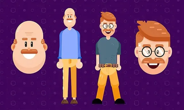 AI使用形状工具创建矢量卡通角色插图视频教程 中文字幕