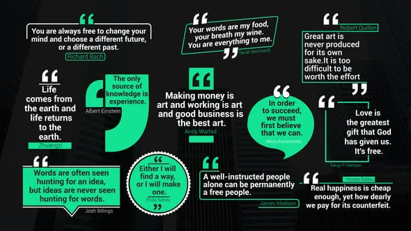 引号介绍字幕名言名句引用文本采访大标题长文本动画PR模板下载 Clean Minimal Quotes