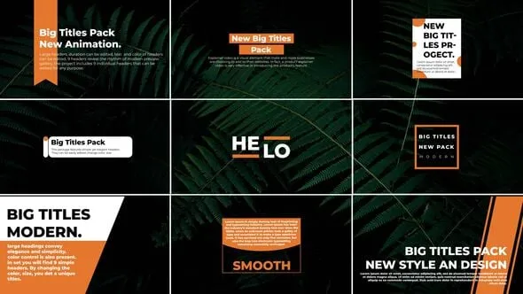 9组视频中介绍字幕动画设计文字标题效果PR模板下载 Big Titles 2.0 | Premiere Pro