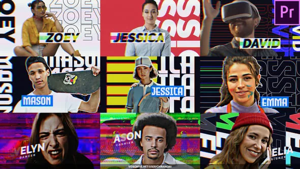 Glitch Freeze Frame PR模板故障冻结帧人物介绍动画视频下载 Glitch Freeze Frame For Premiere Pro