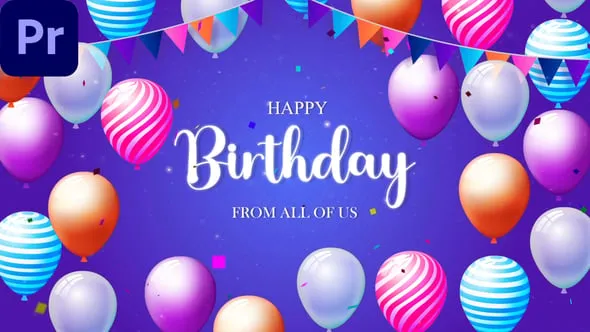 可爱有趣明亮花哨元素装饰背景儿童生日派对节日活动视频PR模板下载 Happy Birthday Release