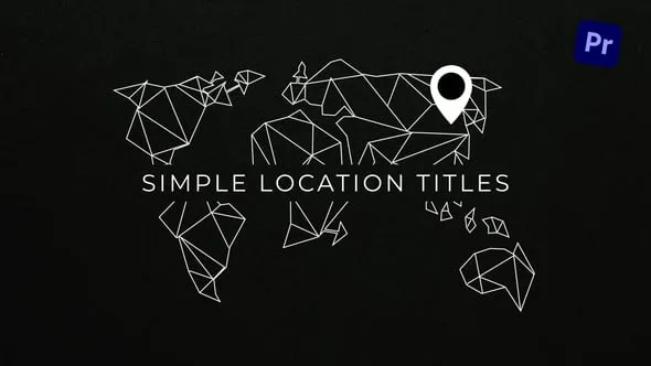 9个地址位置标题地图标注箭头图标文本动画PR模板 Simple Location Titles