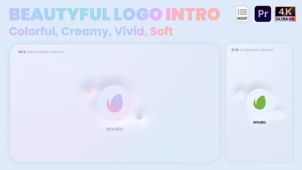 干净奶油般美丽光泽动画展示时尚美容护理化妆品标志片头PR模板 Beauty Logo