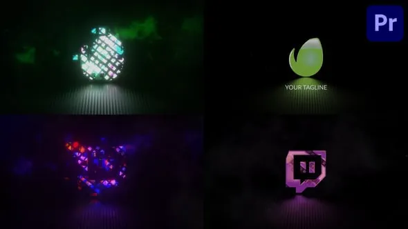 酷炫方形故障高科技风格LOGO视频片头动画PR模板下载 Square Glitch Logo for Premiere Pro