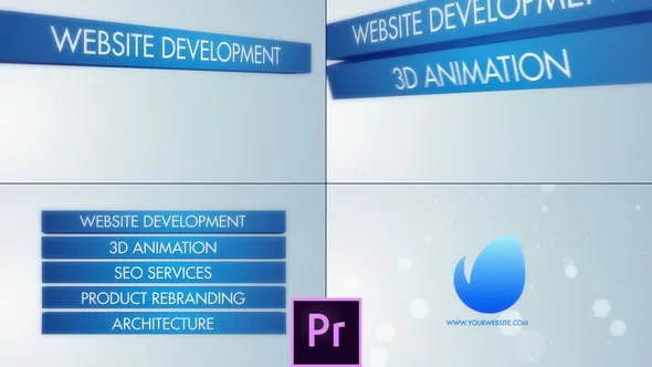 Services Logo PR模板立体图形翻转介绍视频片头动画下载