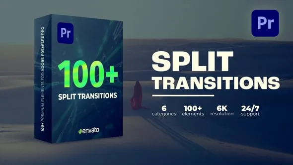 Split Transitions PR模板100种视频转场预设画面分割拆分过渡动画下载