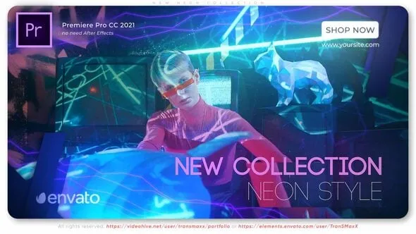 新服装系列宣传视频时尚活动霓虹风格广告PR模板下载 New Neon Collection