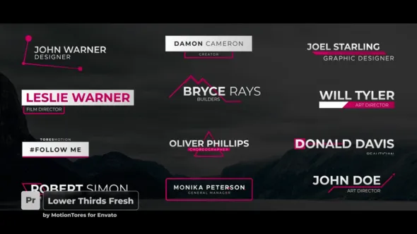 潮流时尚产品介绍文本标题动画视频字幕PR模板下载 Lower Thirds Fresh \ Premiere Pro