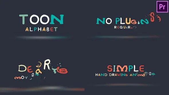 创意数字卡通涂鸦潮流时尚商品宣传片PR模板下载 Toon Alphabet Premiere Pro