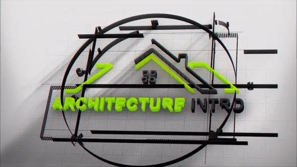 现代建筑图纸立体线条绘制动画标志LOGO展示PR模板下载 Architect Logo Intro