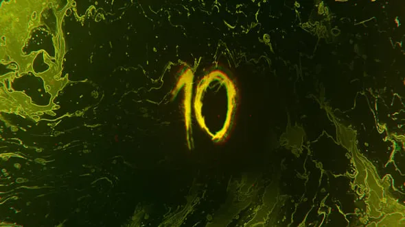 像素化流光效果倒数标志惊悚片恐怖电影视频10秒倒计时AE与PR模板下载 Horror Countdown Logo Mogrt