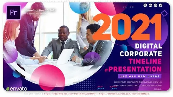 数字化企业时间线演示论坛活动学术会议展览视频广告PR模板下载 Digital Corporate Timeline Presentation