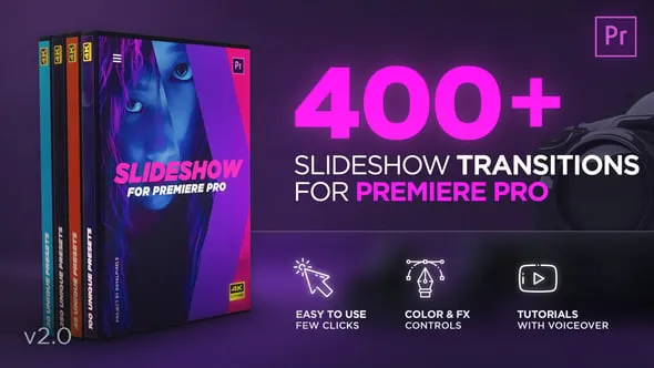 400种过渡预设视频剪辑转场效果Slideshow Transitions PR模板下载 Slideshow Transitions