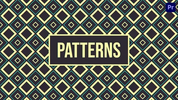 酷酷的循环图案演示时尚纹理动态图案背景动画PR模板下载 Patterns Animated Backgrounds