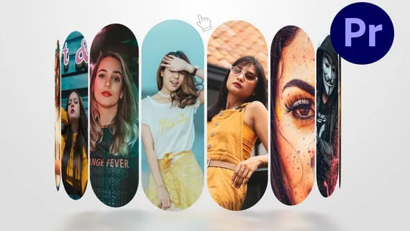 光标点击商业活动时装秀照片墙卷轴照片LOGO片头PR模板下载 Simple Photo Logo