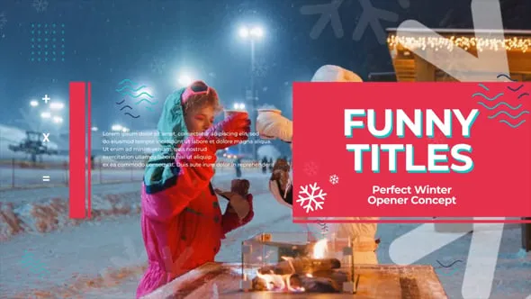 冬季雪花图形视频片头宣传介绍PR模板下载 Winter Season Opener