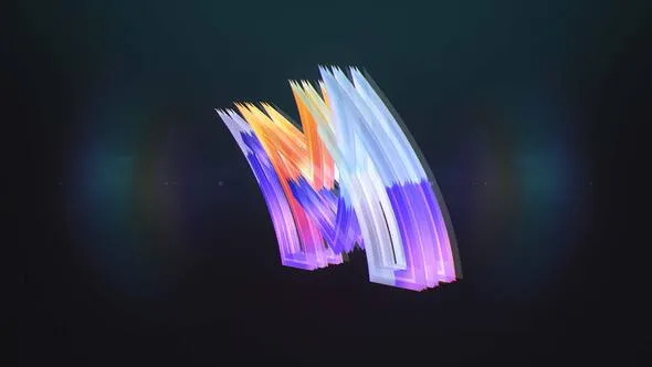 3D技术企业品牌宣传发光线条logo翻转动画PR模板下载 Light Logo Reveal 2