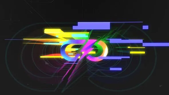 图像色彩拉伸数字游戏3D标志故障Logo Glitch PR模板下载