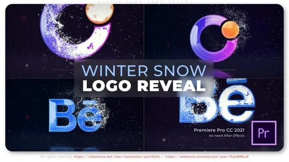 风雪粒子效果标志动画片头PR模板下载 Winter Snow Logo Reveal