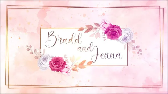 婚礼请柬模板明亮优雅鲜花动画庆典仪式邀请函PR模板下载 Wedding Invitation Intro