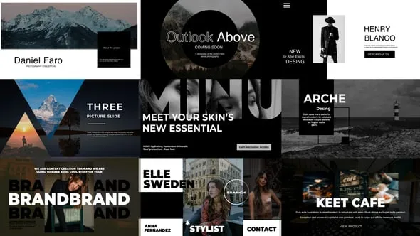 9组不同排版动画幻灯片介绍视频制作PR模板下载 Typography Slides