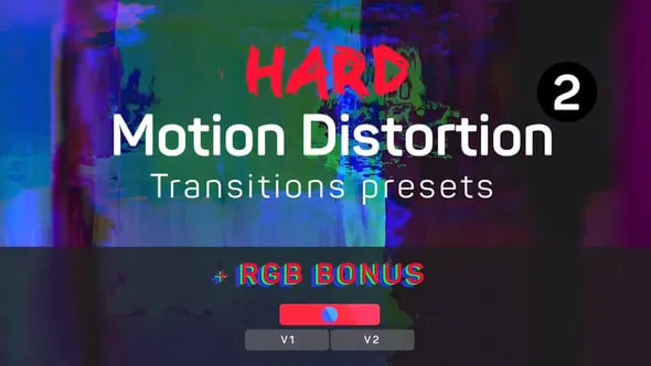 RGB失真动画转场预设PR模板下载 Hard Motion Distortion Transitions Presets 2