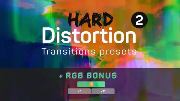 失真RGB特效转场预设视频过渡PR模板下载 Hard Distortion Transitions 2
