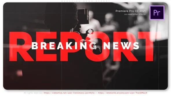 快速剪辑口号开场白每日新闻宣传PR模板下载 Breaking News Report