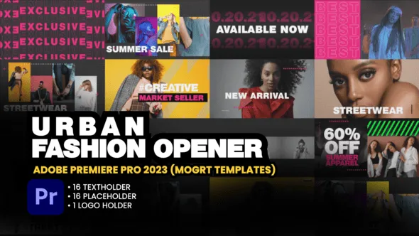 都市时尚开场白杂志模特拍摄宣传片头AE与PR模板下载 Urban Fashion Opener