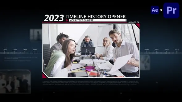 时间线企业发展史公司宣传片制作AE与PR模板下载 Timeline History Opener