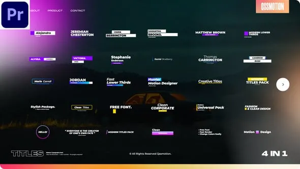 创意方框文字标题动画PR模板下载 Titles Bundle 1.0 For Premiere Pro