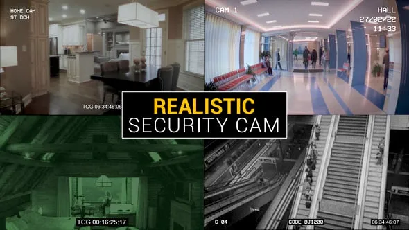 监控安全摄像头录制模式创建逼真的闭路电视效果PR模板下载 Realistic Security Cam