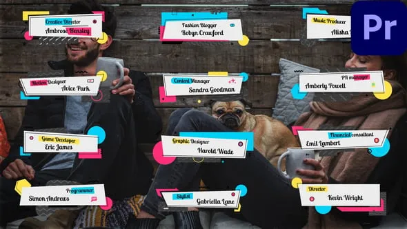 孟菲斯风格彩色标题PR模板下载 Memphis Style Color Titles MOGRs